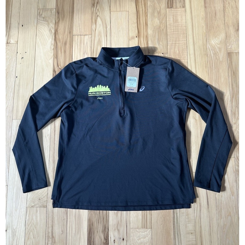 NWT Asics Ready Set Half Zip Boston Finisher Marathon Pullover 1/2 MSRP $50